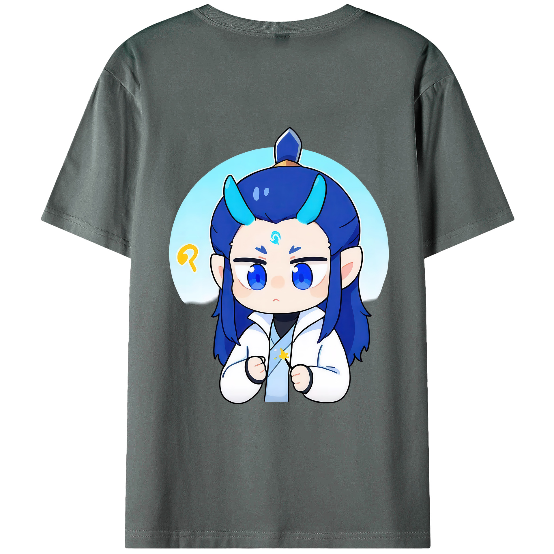 （画像用） Ne Zha 2 ナタ 魔童の大暴れ 綿100％ メンズ半袖Tシャツ（バックプリント） 通気性